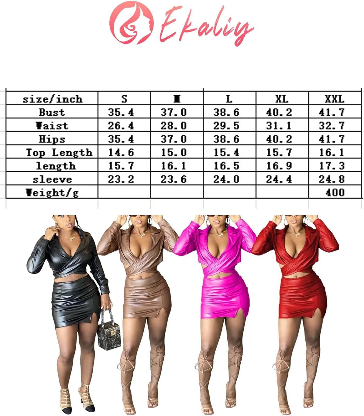 Women'S Sexy Two Piece Outfits Long Sleeve Crop Top Skirt Set Bodycon Mini Club Dress