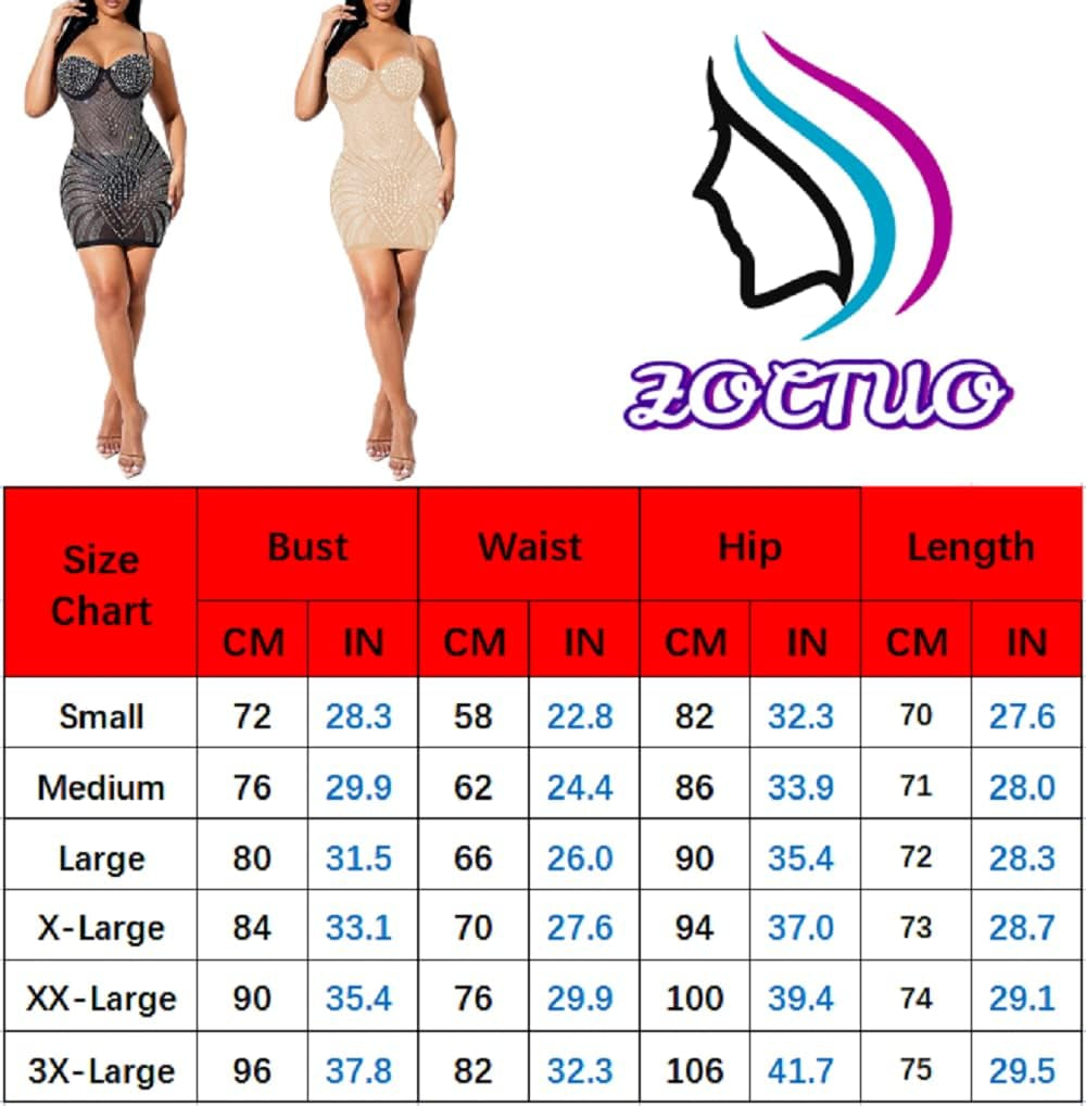 Women'S Sexy Rhinestone Spaghetti Strap Mesh See through Bodycon Mini Dress Party Club Outfit(K2327,Black,Xl)